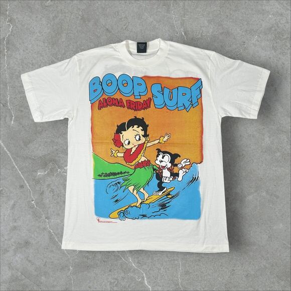 Vintage Betty Boop Surf 1994 Size XL Aloha Single Stitch Reprint T-Shirt - Picture 1 of 8